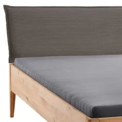 Massivholz-Bettgestell mit Cord-Kopfteil - Babahira^Wohnen New