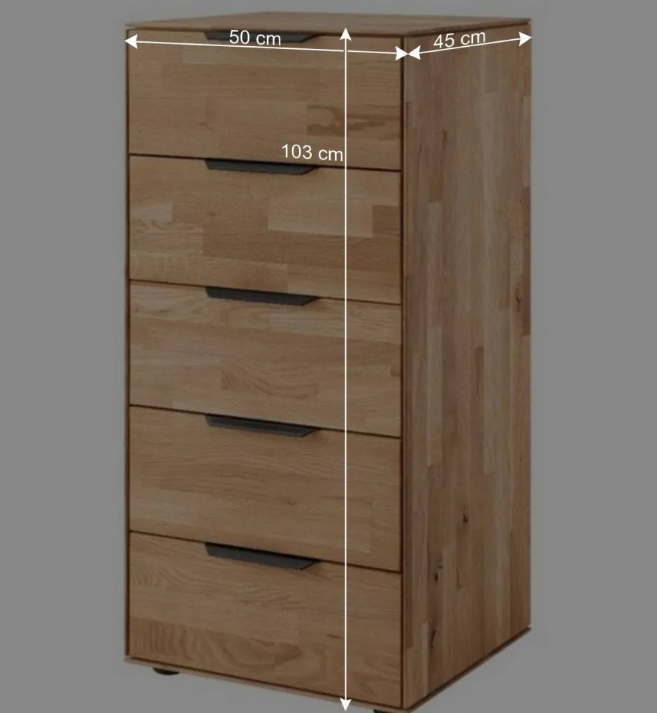 Wohnen Massivholz-Hochkommode - parkettverleimt - Kassanda