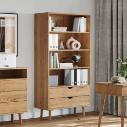 Massivholz-Regal mit zwei Schubladen - Fabijola^Wohnen Discount