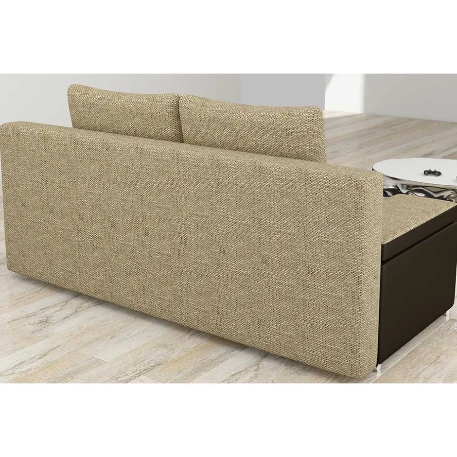 Wohnen Material-Mix-Schlafsofa in Beige und Braun - Swan