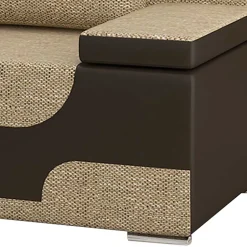 Wohnen Material-Mix-Schlafsofa in Beige und Braun - Swan