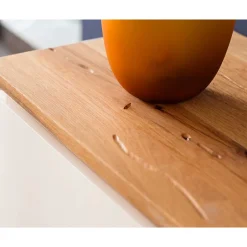 Mattweißes Highboard mit Asteiche massiv - Vangels^Wohnen