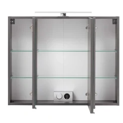 Wohnen Möbel fürs Badezimmer in Dunkelgrau - Natarivos (dreiteilig)