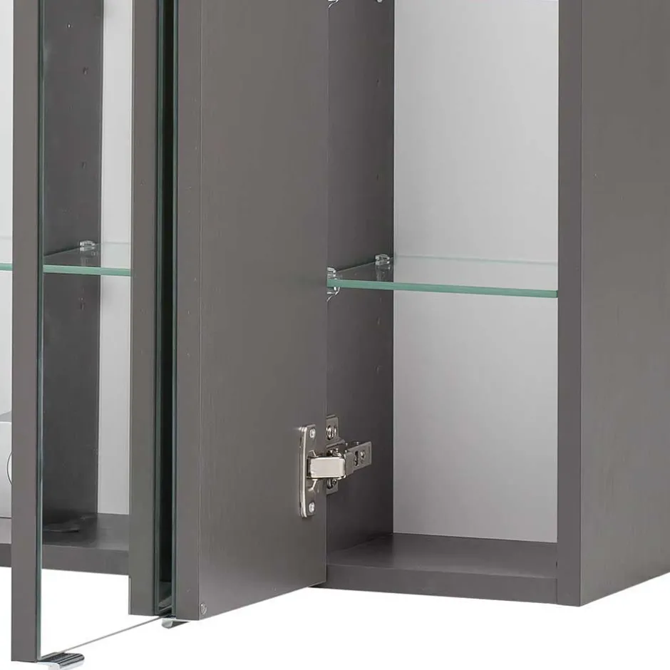 Wohnen Möbel fürs Badezimmer in Dunkelgrau - Natarivos (dreiteilig)