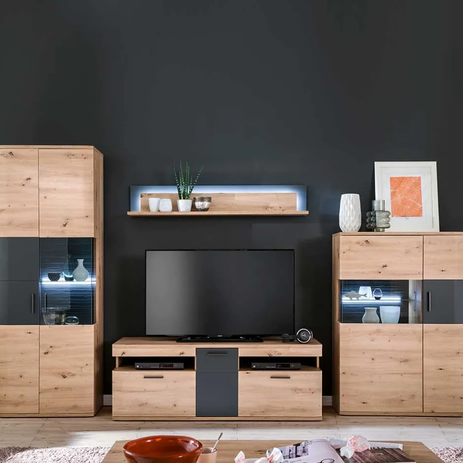 Wohnen Möbel Wohnkombination Set - Vecenda (vierteilig)