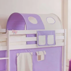 Kinder Wohnen Mädchen Hochbett Adlona in Lila-Weiß
