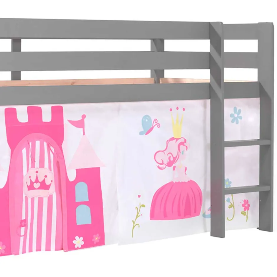 Mädchenhochbett mit Vorhang Prinzessin und Schloss - Casa^Wohnen Best