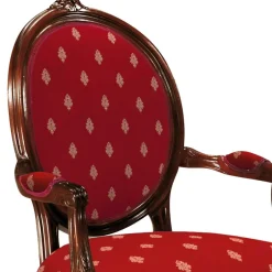 Medaillonstuhl mit Armlehnen in Nussbaum & Rot - Adagiona^Wohnen Clearance
