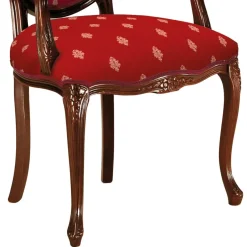 Medaillonstuhl mit Armlehnen in Nussbaum & Rot - Adagiona^Wohnen Clearance