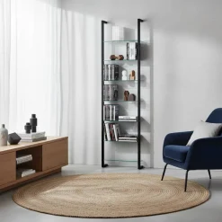 Wohnen Medien Wand Regal mit 7 Glasböden - Clobia I