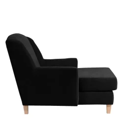 Wohnen Mega Polstersessel aus schwarzem Velours - Villaro