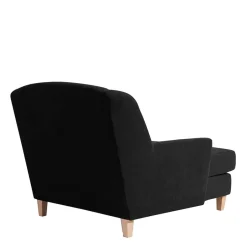 Wohnen Mega Polstersessel aus schwarzem Velours - Villaro