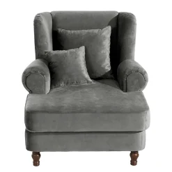 Wohnen Mega Wohnzimmersessel in Grau Samtvelours - Jusic