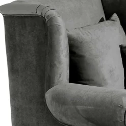 Wohnen Mega Wohnzimmersessel in Grau Samtvelours - Jusic