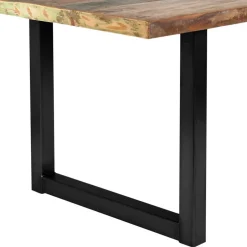 Wohnen Mehrfarbiger Esstisch Altholz Shabby Chic Enjadara mit Stahl Schwarz