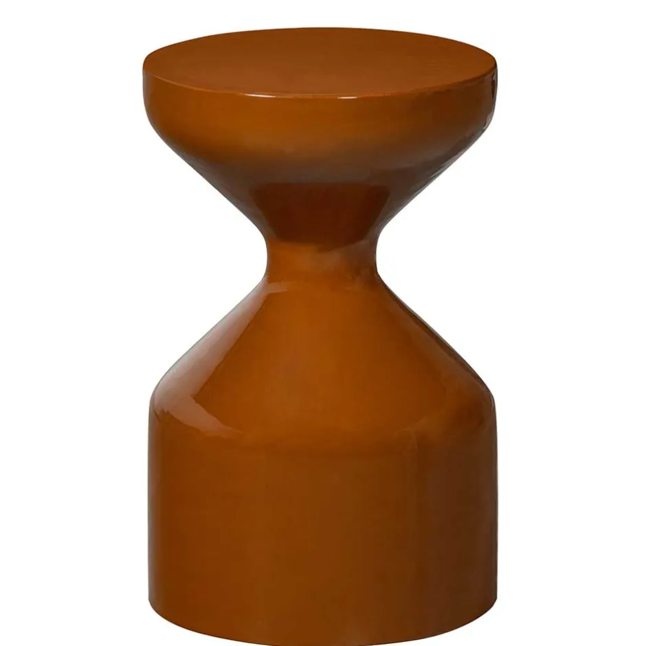 Wohnen Metall Beistelltisch in Ocker glänzend - Svilia