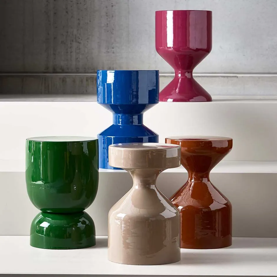 Wohnen Metall Beistelltisch in Ocker glänzend - Svilia