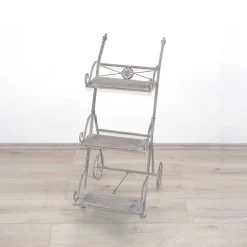 Wohnen Metall Blumenständer Landhaus Jillma in Grau