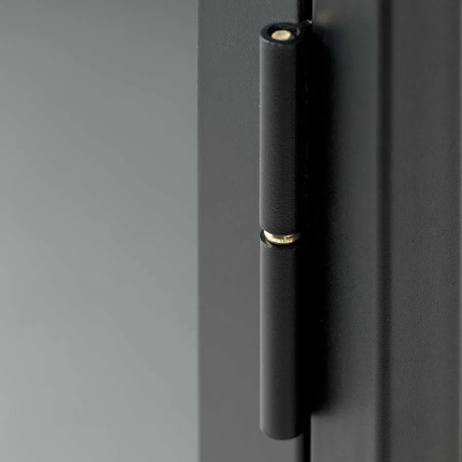 Wohnen Metall Lowboard Vitrine in Schwarz - Feliz