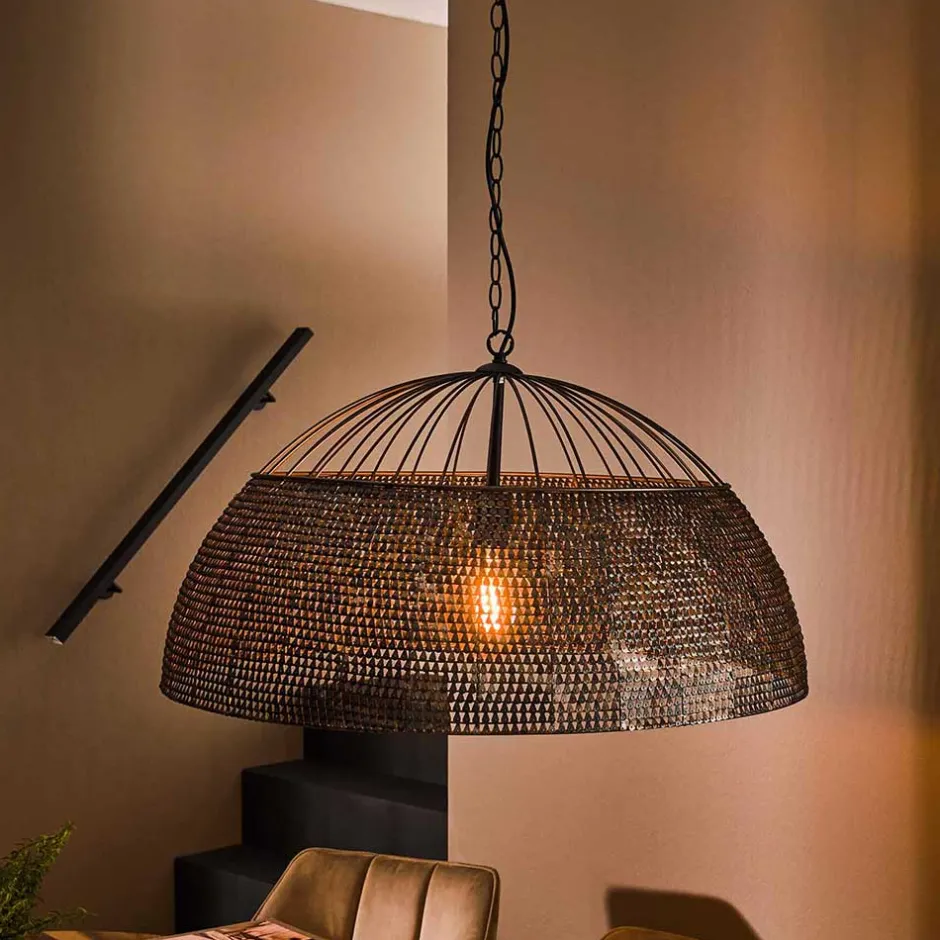 Wohnen Metall Pendelleuchte mit halbrundem Schirm - Lash