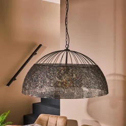Wohnen Metall Pendelleuchte mit halbrundem Schirm - Lash
