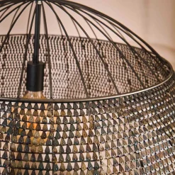 Wohnen Metall Pendelleuchte mit halbrundem Schirm - Lash