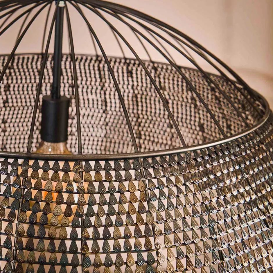 Wohnen Metall Pendelleuchte mit halbrundem Schirm - Lash