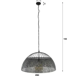 Wohnen Metall Pendelleuchte mit halbrundem Schirm - Lash