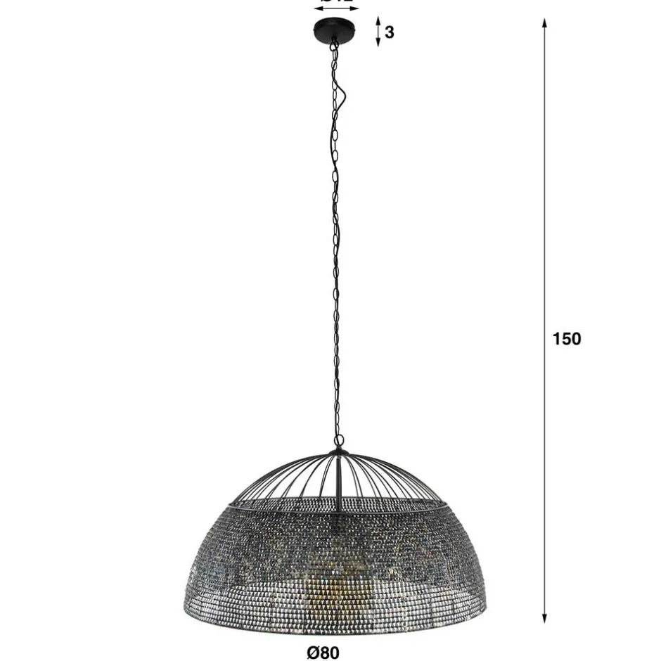 Wohnen Metall Pendelleuchte mit halbrundem Schirm - Lash