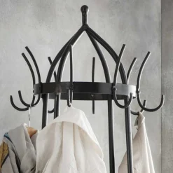 Wohnen Metall Standgarderobe mit zwei Holzablagen - Pears