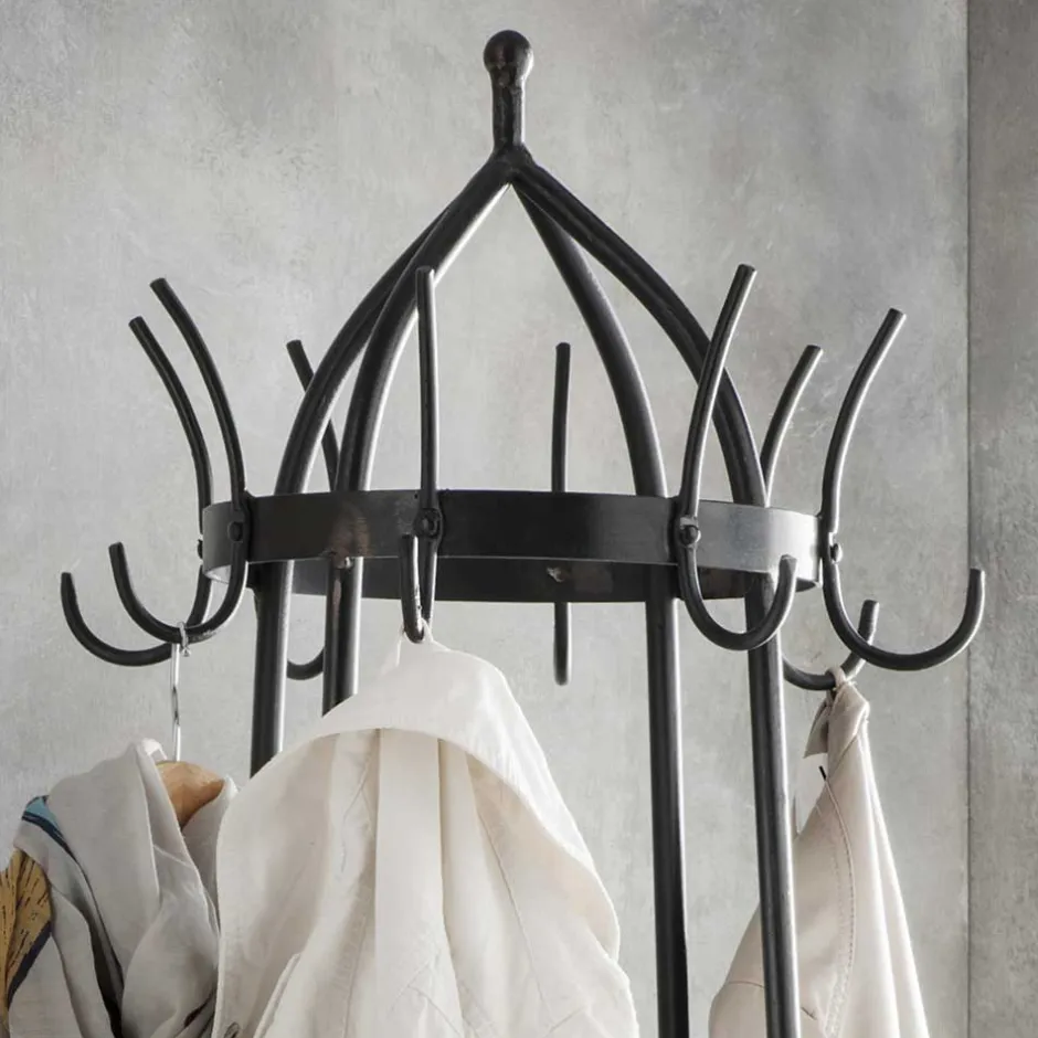 Wohnen Metall Standgarderobe mit zwei Holzablagen - Pears