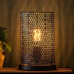 Wohnen Metall Tischleuchte in Schwarzbraun - Bageria