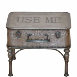 Metall Truhentisch im Koffer Design mit Print Magic Industry Style^Wohnen Best