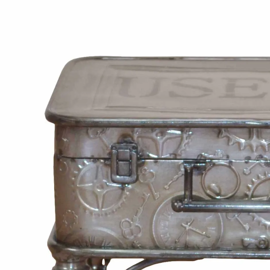 Metall Truhentisch im Koffer Design mit Print Magic Industry Style^Wohnen Best