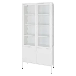 Wohnen Metall Vitrinenschrank in Weiß - Fortinos