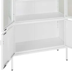 Wohnen Metall Vitrinenschrank in Weiß - Fortinos