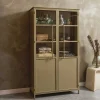 Metall Vitrinenschrank in Khaki - Gabadoza^Wohnen New