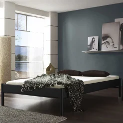 Wohnen Metallbett ohne Kopfteil Italianas in Schwarz