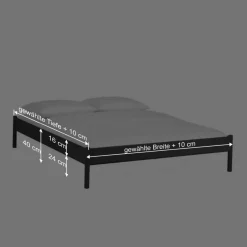 Wohnen Metallbett ohne Kopfteil Italianas in Schwarz