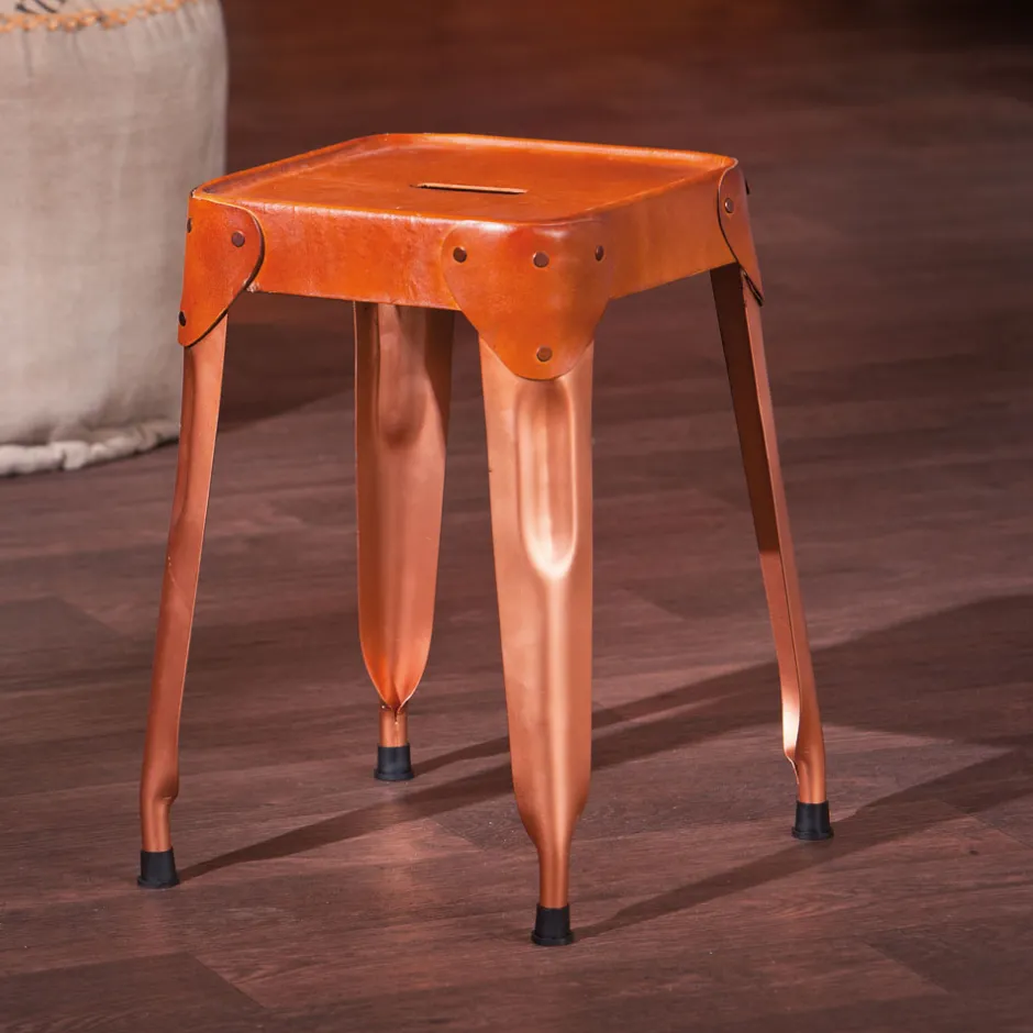 Metallhocker Ricana in Kupferfarben (4er Set)^Wohnen Hot