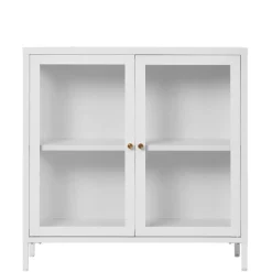 Metall-Vitrinen-Kommode in Weiß - Lititia^Wohnen Outlet