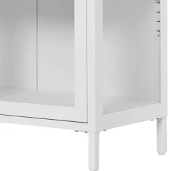 Metall-Vitrinen-Kommode in Weiß - Lititia^Wohnen Outlet