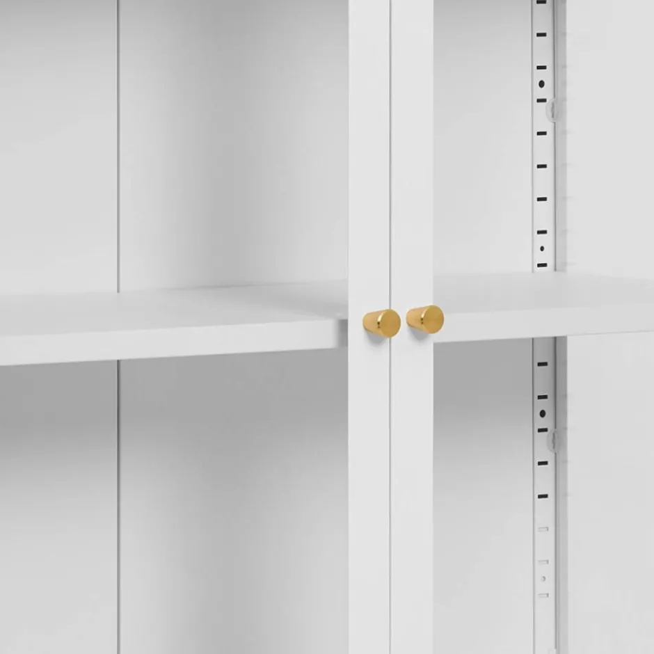 Metall-Vitrinen-Kommode in Weiß - Lititia^Wohnen Outlet