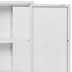 Metall-Vitrinen-Kommode in Weiß - Lititia^Wohnen Outlet