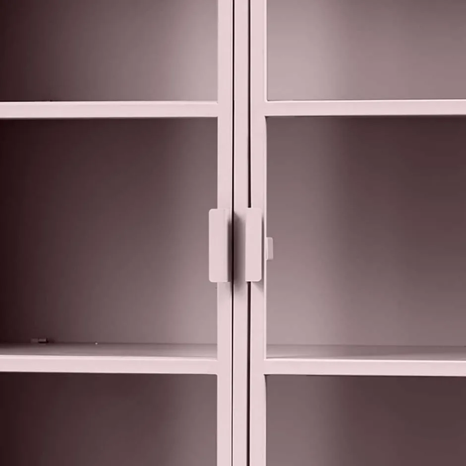 Wohnen Metallvitrinenschrank in Hellrosa - Malivia