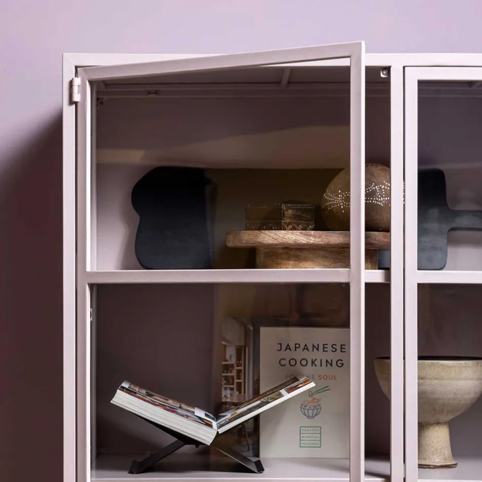 Wohnen Metallvitrinenschrank in Hellrosa - Malivia