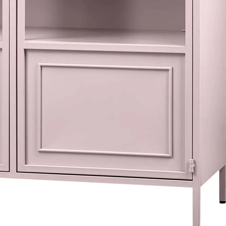 Wohnen Metallvitrinenschrank in Hellrosa - Malivia