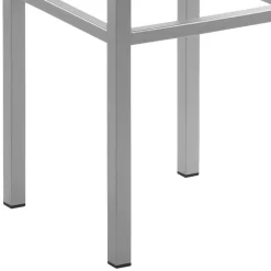 Wohnen Microfaser Hocker in Beige & Silber - Sognory