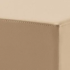 Wohnen Microfaser Hocker in Beige & Silber - Sognory