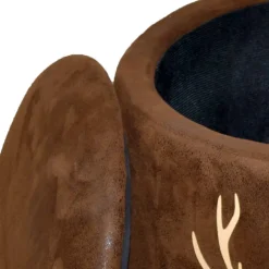 Microfaser Hocker in Braun mit Hirsch Kopf - Arnhild^Wohnen New